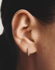 Hoop earrings with zirconia
