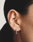 Hoop earrings with brilliant-cut zirconia