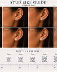 CLASSIC 4-CLAW PRINCESS CUT CZ STUDS - STERLING SILVER