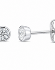 CLASSIC BEZEL SET CZ STUDS - STERLING SILVER
