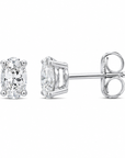 CLASSIC OVAL CZ STUDS - STERLING SILVER