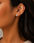 CLASSIC OVAL CZ STUDS - STERLING SILVER