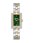 Signature Shape Two Tone Stainless Steel 20x30mm Green Dial Watch