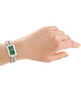 Signature Shape Two Tone Stainless Steel 20x30mm Green Dial Watch