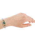 DKNY Signature Shape Two Tone Stainless Steel 18x37mm Green Dial Watch