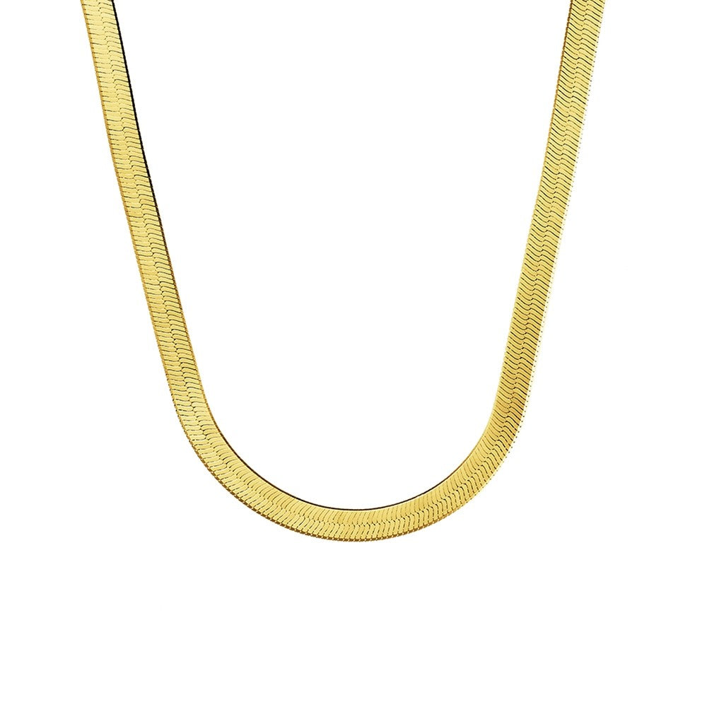 S/S WIDE HERRINGBONE NECKLACE