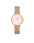 Daniel Wellington Petite 28 Bezel Mesh Pink Mother of Pearl Rose Gold Watch