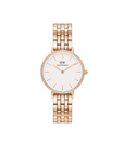 Daniel Wellington Petite 28 Bezel 5-Link White & Rose Gold Watch