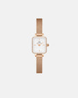 Daniel Wellington Quadro Mini Bezel Lumine 15x18 Melrose RG White Watch