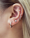 Ania Haie Silver Tube Small Huggie Hoop Earrings