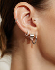 Ania Haie Silver Flat Small Huggie Hoop Earrings