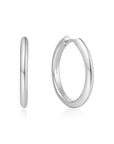 Ania Haie Silver Tube Medium Hoop Earrings