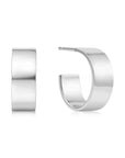Ania Haie Silver Flat Medium Hoop Earrings