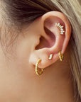 Ania Haie Gold Texture Medium Huggie Hoop Earrings
