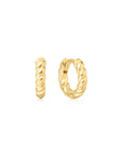Ania Haie Gold Texture Small Huggie Hoop Earrings