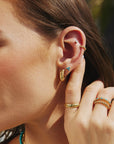 Ania Haie Gold Bold Texture Medium Huggie Hoop Earrings