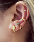 Ania Haie Gold Bold Texture Small Huggie Hoop Earrings