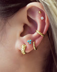 Ania Haie Gold Bold Texture Small Huggie Hoop Earrings