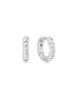 Ania Haie Silver Texture Small Huggie Hoop Earrings