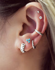 Ania Haie Silver Texture Small Huggie Hoop Earrings