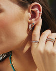 Ania Haie Silver Texture Small Huggie Hoop Earrings