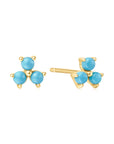 Ania Haie Gold Lab Created Turquoise Lotus Stud Earrings