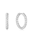 Ania Haie Silver Texture Medium Huggie Hoop Earrings