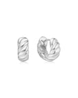Ania Haie Silver Bold Texture Small Huggie Hoop Earrings