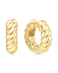 Ania Haie Gold Bold Texture Medium Huggie Hoop Earrings