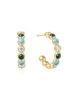 Ania Haie Gold Malachite and Turquoise Large Hoops