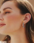 Ania Haie Silver Malachite and Turquoise Large Hoops