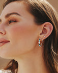Ania Haie Silver Malachite and Turquoise Large Hoops