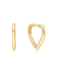Ania Haie Gold Medium Heart Hoop Earrings