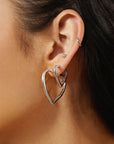 Ania Haie Silver Large Heart Hoop Earrings