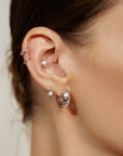 Ania Haie Silver Chubby Medium Huggie Hoop Earrings