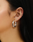 Ania Haie Silver Chubby Large Huggie Hoop Earrings