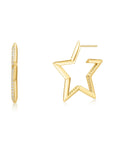 Ania Haie Gold Large Star-Shaped Pave Hoop Earrings