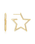 Ania Haie Gold Large Star-Shaped Pave Hoop Earrings