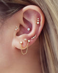 Ania Haie Gold Bezel Beaded Stone Stud Earrings
