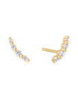 Ania Haie Gold Bezel Beaded Stone Stud Earrings
