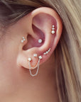 Ania Haie Silver Bezel Beaded Stone Stud Earrings