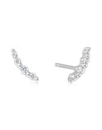Ania Haie Silver Bezel Beaded Stone Stud Earrings