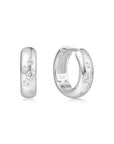 Ania Haie Silver Small Chubby Sparkling Huggie Hoop Earrings