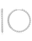 Ania Haie Silver Large Claw Sphere Beaded Hoop Earrings
