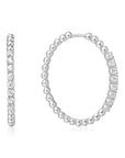 Ania Haie Silver Large Claw Sphere Beaded Hoop Earrings