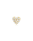 Ania Haie Gold Pave Heart Barbell Single Earring