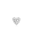 Ania Haie Silver Pave Heart Barbell Single Earring