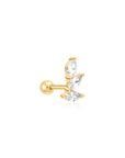 Ania Haie Gold Triple Marquise Barbell Single Earring