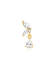 Ania Haie Gold Marquise Dangle Barbell Single Earring