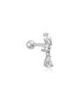 Ania Haie Silver Marquise Dangle Barbell Single Earring